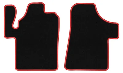 Zdjęcie produktu dla Dywaniki samochodowe welurowe CARLUX-RED do: Mercedes Vito II W639 (2003-2014, dostawczy) czarne z czerwonym obszyciem, z mocowaniami