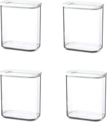 Produktbild von Mepal | Modula Vorratsdosen Set 4-tlg. | robustes Kunststoff | 1500 ml | deckt Ihre Aufbewahrungsbedürfnisse stilvoll ab | elegantes Weiß
