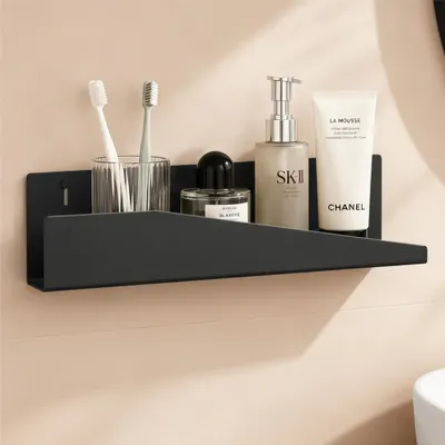Produktbild von doporro Duschablage ohne Bohren 50 cm, Duschregal Schwarz zum Kleben oder Bohren, rostfreier Badezimmer Organizer , Badewanne & Küche, Reglo-15