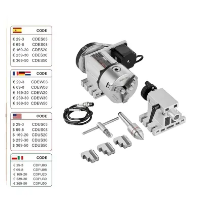 Obrázok produktu pre Teilkopf, 3-Futter, Übersetzungsverhältnis 6:1, Mittelpunkt-Höhe 2,6/65 mm, Futter-Klemm-Durchmesser 0,08-3,15 mm, Nettogewicht 17,6 lbs
