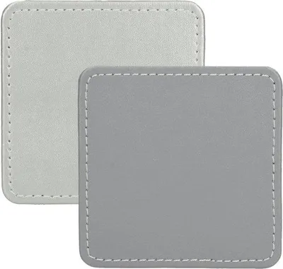 Immagine prodotto di Sottobicchieri Creative Tops, quadrati, in Pelle finta, argento, 10 cm, set da 4