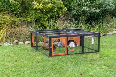 Produktbild von TRIXIE Freilaufgehege mit Abdeckung - schwarz/braun - 150 × 53 × 150 cm