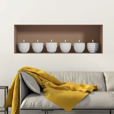 Obrázok produktu pre Nálepka s 3D efektom a 6 sviečkami, 40 x 120 cm