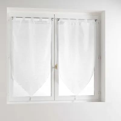 Gardinen mit Schlaufen, 2er-Set, 45x120 cm, weiß, Voile