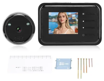 Obrázek produktu pro 2,4palcová videozvonek s nočním viděním, LCD digitální kamerou a 90° širokoúhlým objektivem pro domácnost