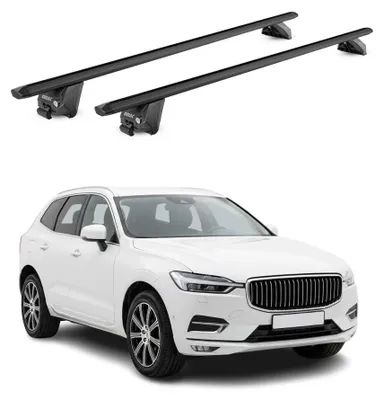 Produktbild von Dachträger Grundtäger für Volvo XC60 II 2018-2026 Aluminium Schwarz 2 tlg, KI-generiertes Bild