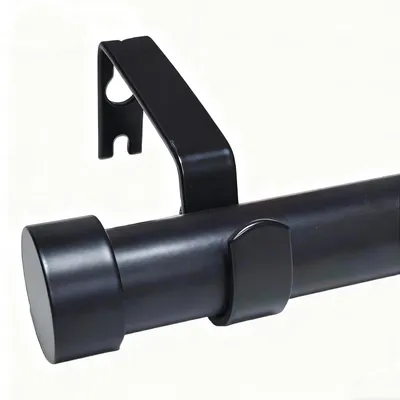 Obrázok produktu pre Nastaviteľná záclonová tyč, kovová, čierna, dĺžka 46-114 cm