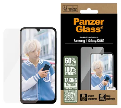 Immagine prodotto di Vetro temperato Panzerglass Ultra-Wide Fit per Samsung Galaxy A26 5G - Trasparente
