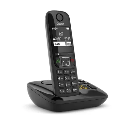 Obrázek produktu pro Gigaset AS690A, Analog/DECT telefon, Bezdrátové sluchátko, Hlasitý odposlech, 100 pol., Identifikace volajícího, Černá