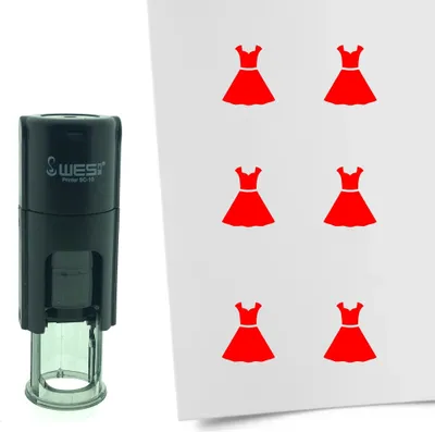 Produktbild von CombiCraft Selbstfärbender Stempel 'Kleid' in der Farbe Rot, Ø10mm