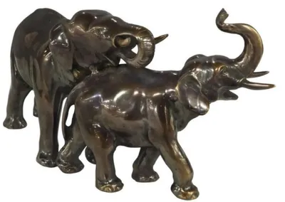 Immagine prodotto di Casa Padrino figura / scultura in bronzo coppia elefante bronzo 26 x 9 x h. 13 cm - figurine decorative