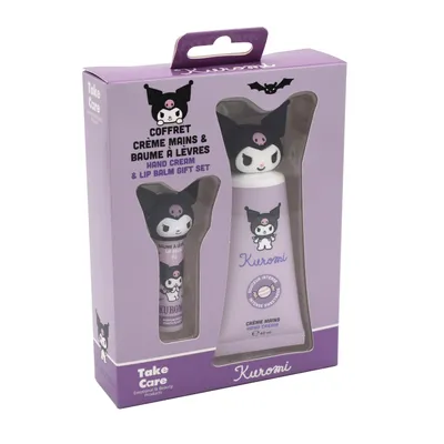 Produktbild von Home-Flair 1x Kuromi Handpflege-Geschenkset mit Handcreme (40ml) & Lippenbalsam (4g) – Feuchtigkeitsspendendes Set für unterwegs & als Geschenk