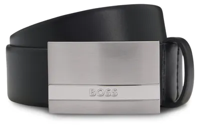 Zdjęcie produktu dla Pasek BOSS z włoskiej skóry z wygrawerowanym logo na klamrze Baxton 115