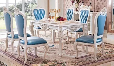 Immagine prodotto di Set di sedute Chesterfield classico Tavolo da pranzo elegante Sedie in pelle