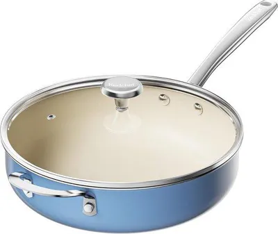 Productafbeelding van Keramische Kunststof Koekenpan 28 cm met Deksel - Antiaanbak, Inductie, Ovenbestendig
