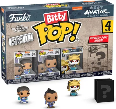 Produktbild von Funko Bitty Pop! Avatar The Last Airbender 4 Pack – Katara / Sokka / Suki / Random Chase