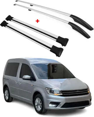 Image de Kit Barres de toit pour VW Caddy 4 2015-2020 Alu Gris L1 Empattement Court 4x