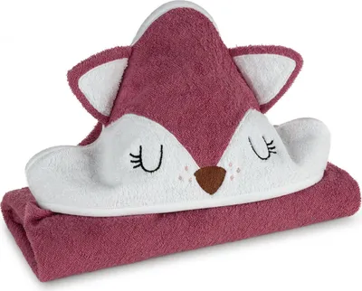 Image de Baby70 serviette 100X100 cm coton rose 350 gsm avec capuche