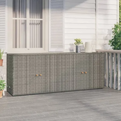 Produktbild von vidaXL Zahradní skříň šedá 198x55,5x80 cm Poly ratan
