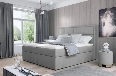 Produktbild von Doppelbett 180x200 OVARIO - hellgrau