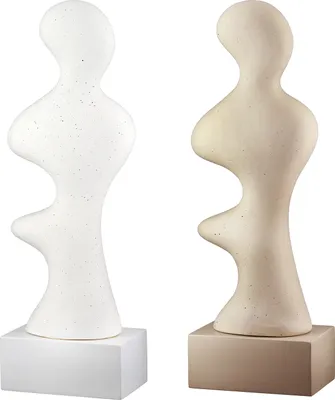 Produktbild von Gilde Skulptur, "Prasero", gepunktet, Keramik, beige, weiß, VE 2, 2fach sortiert, L. 9 cm, B. 14 cm, H. 42 cm 58541
