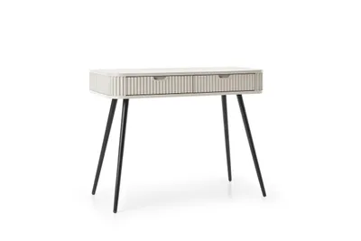 Produktbild von Moderner Schminktisch mit 2 Schubladen Kaschmir mit Schwarzen Füssen – 103 × 80 × 49 cm