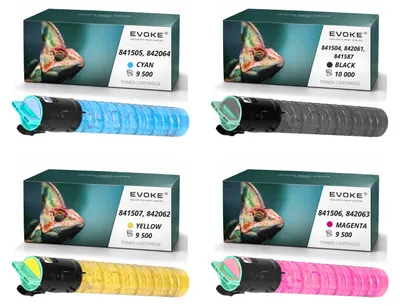 Produktbild von Evoke kompatibler Toner für Ricoh MPC-2051 MPC-2551 4x CMYK:Schwarz,Cyan,Magenta,Gelb 38500 Seiten Aficio MP C2051 C2551