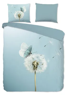Produktbild von Good Morning Bettwäsche "Papillon" - Blau - (200x220 cm) - 100 % Baumwolle