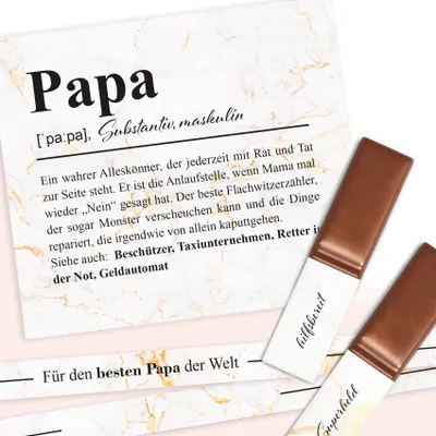 Produktbild von Aufkleber Set Merci "Papa" Selbstklebend Schokolade Geschenk Liebe Y062-05