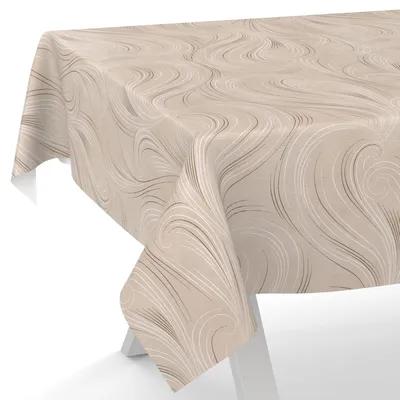 Produktbild von Wachstischdecke abwaschbar in Beige 120x140cm mit Schnittkante
