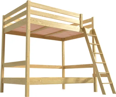 Produktbild von Etagenbett 2-Sitzer 120x200 für Erwachsene Treppe Holz Sylvia - Honig