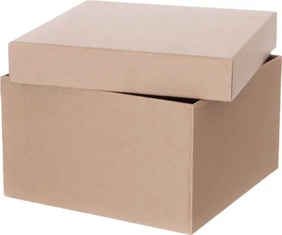 Image de Boîte en carton 20 x 20 x 12 cm, marron, avec couvercle, boîte cadeau, carton kraft