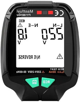 Zdjęcie produktu dla Tester fazowy 30–250 V, RCD, tester zerowy, wtyczka EU
