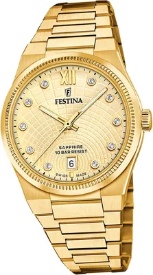 Produktbild von Festina Damenuhr Swiss Made Armbanduhr Edelstahl gold D2UF20058/2