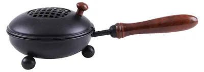 Räucherpfanne aus Metall mit Holzgriff, 26,5 cm