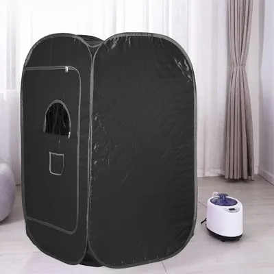 Productafbeelding van Mini Stoomsauna - Draagbare Sauna - Ontspanning Thuis - Met Afstandsbediening - 80 x 100 x 100 cm - Zwart