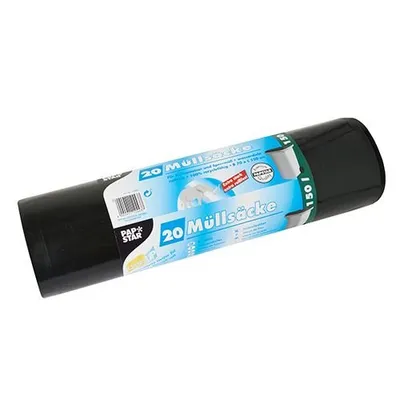 Produktbild von Müllsäcke, LDPE 150 l 150 cm x 70 cm schwarz extra stark und extra reißfest, 60 my