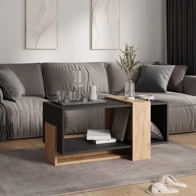 Obrázek produktu pro Konferenční stolek Vicco Aven Antracit/zlatý dub 91.8 x 49 cm, Model 54386