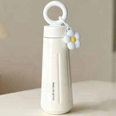 Isolierbecher 450 ml Weiß Kaffeebecher To Go mit Deckel