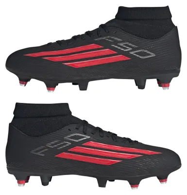 Productafbeelding van Adidas F50 LEAGUE MID SG, kleur: CBLACK/LUCRED/CBLACK, maat: 45.5