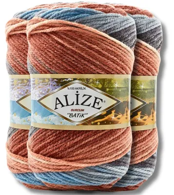 Produktbild von Alize 3x 100g Burcum Batik Wolle mit Farbverlauf, Häkeln, Stricken (7922)