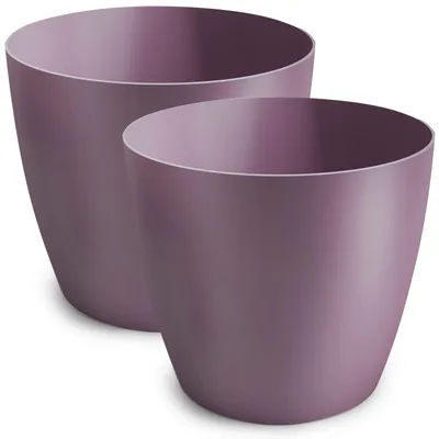 Immagine prodotto di Set di 2 vasi decorativi in plastica, color viola