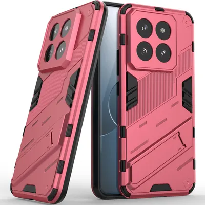 Produktbild von Armor Hülle für Xiaomi 14 Pro, Hybrid PC TPU Bumper Stoßfestes Schutzhülle mit Standfunktion Rosa
