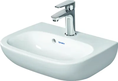 Produktbild von DURAVIT Handwaschbecken D-Code 45 x 34 cm weiß glänzend mit schmutzabweisende Beschichtung WonderGliss 07054500002