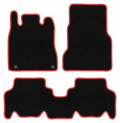 Productafbeelding van Velours automatten voor Mercedes W168 z łapką 1997-2004 (hatchback) – 3-delig, zwart/rood, op maat – Wielganizator CARLUX