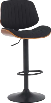 Produktbild von CLP Barhocker Clawson Stoffbezug Bugholz höhenverstellbar und drehbar walnuss/schwarz Gestell Farbe schwarz