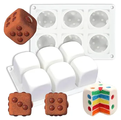 Siliconen-Backform für Würfelkuchen, 6 Mulden, 20,3 x 14 cm