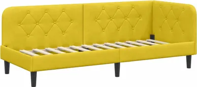 Obrázok produktu pre vidaXL Rohový rám postele Žltý 80 x 200 cm Zamat