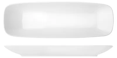 Produktbild von H&h Teller rechteckig aus Porzellan, 43,5x14,5 cm, weiß