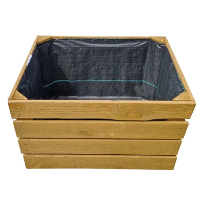 Produktbild von Blumenkasten, Blumentöpfe, Blumentopf aus Holz Farbe: hellbraun.